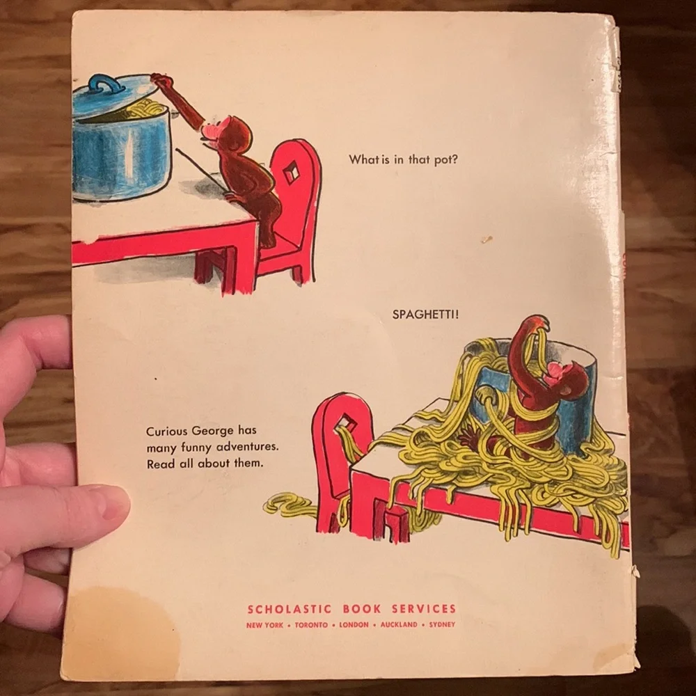 Curious George Takes a Job Vintage picture book H.A. Rey 1969 edition scholastic